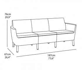 SALEMO 3 seater sofa - grafit