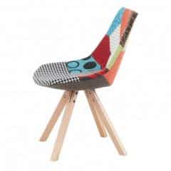 Židle KIMA NEW TYP 1 - látka patchwork / dřevo č.8