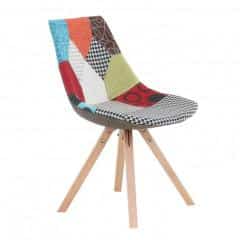 Židle KIMA NEW TYP 1 - látka patchwork / dřevo č.10