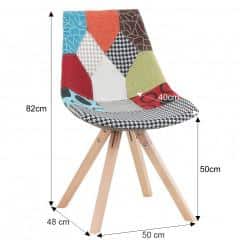 Židle KIMA NEW TYP 1 - látka patchwork / dřevo č.2