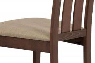 Jídelní židle BC-2602 WAL - Ořech, potah béžový