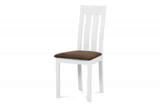 Jídelní židle BC-2602 WT - Bílá, potah hnědý