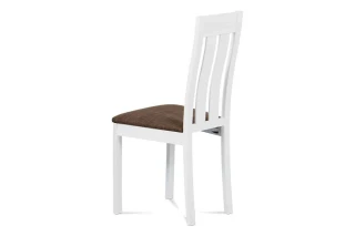 Jídelní židle BC-2602 WT - Bílá, potah hnědý