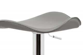 Barová židle, šedá ekokůže, chromová podnož, výškově nastavitelná AUB-440 GREY
