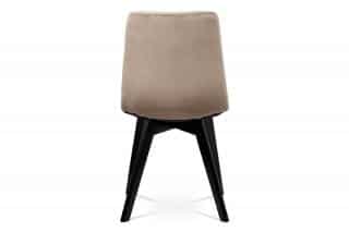 Jídelní židle, krémová sametová látka, masivní bukové nohy, černý matný lak CT-617 CRM4