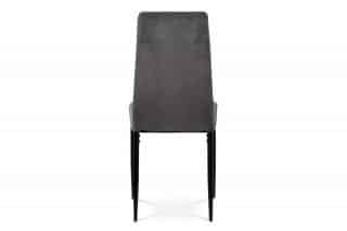 Jídelní židle, šedá sametová látka, kovová čtyřnohá podnož, černý matný lak DCL-395 GREY4