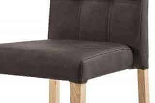 Jídelní židle, hnědá látka v dekoru broušené kůže, kovová podnož, 3D dekor dub WE-9091 BR3