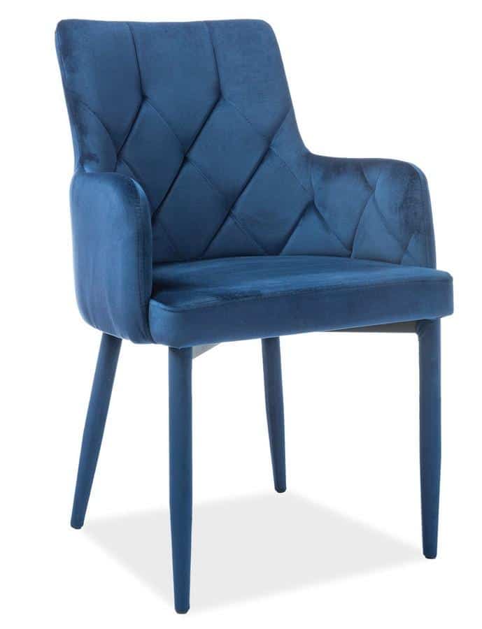 Levně Casarredo Jídelní čalouněná židle RICARDO VELVET modrá