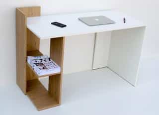 Pracovní stůl OMENA SHELF - dub sonoma/bílá