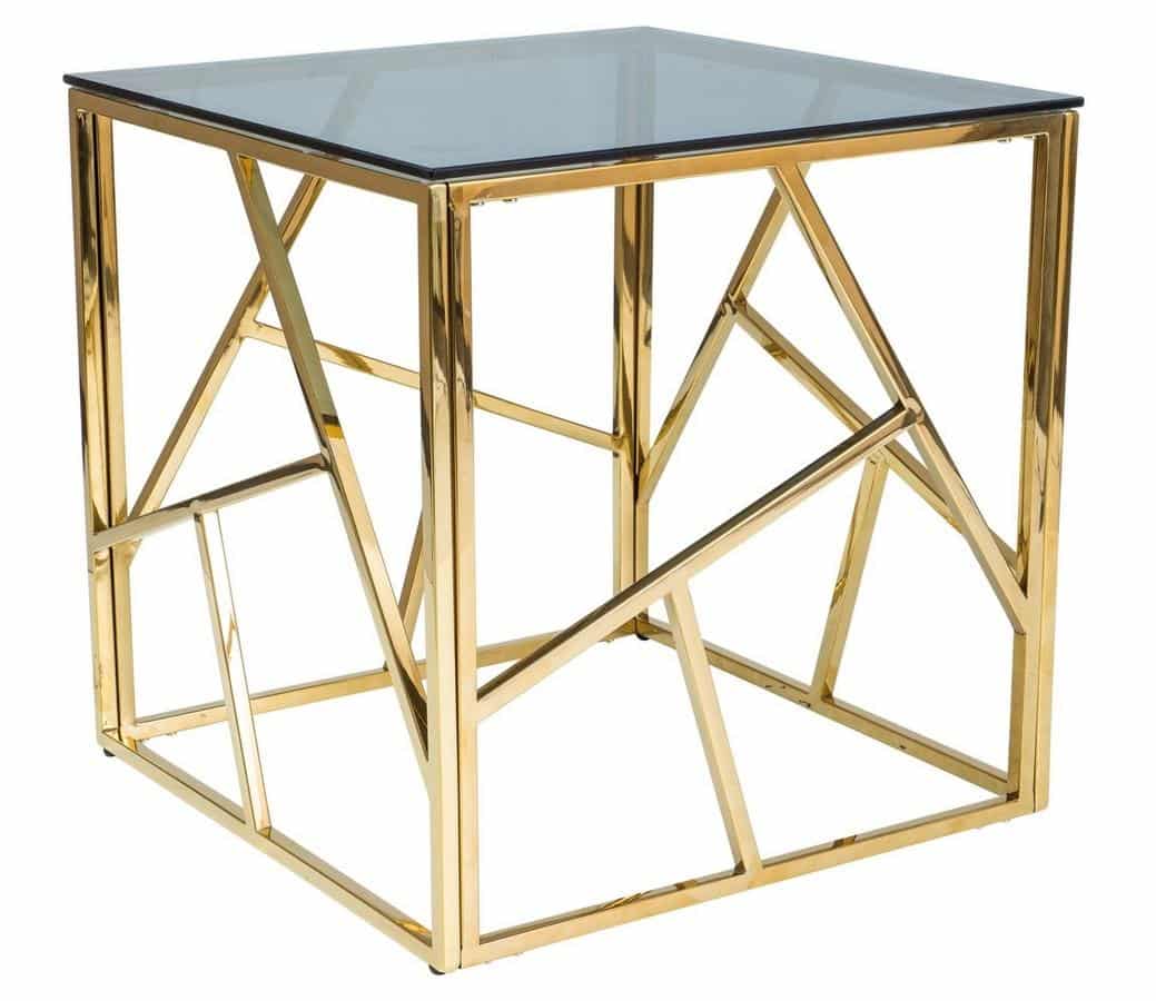 Levně Casarredo Konferenční stolek ESCADA B zlatý kov/kouřové sklo