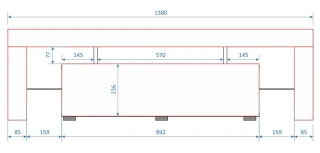 Televizní stolek VERA MINI 138 bílá/černá vysoký lesk