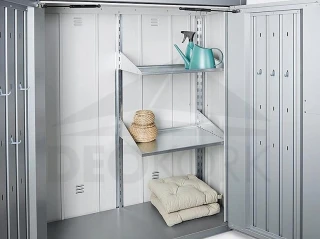 Skříňka na terasu Biohort Romeo L 132 x 87 x 140 (stříbrná metalíza)