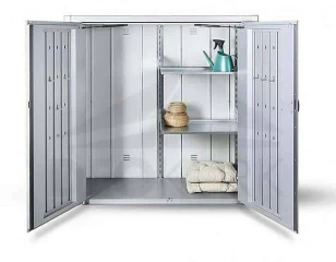 Skříňka na terasu Biohort Romeo L 132 x 87 x 140 (stříbrná metalíza)