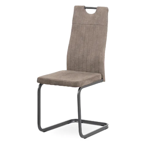 Autronic Jídelní židle DCL-462 LAN3 - lanýžová látka, šedý kov mat