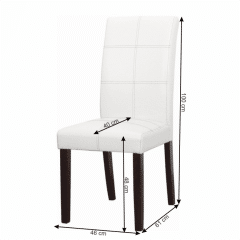 Jídelní židle RORY 2 NEW - bílá / tmavý ořech č.4