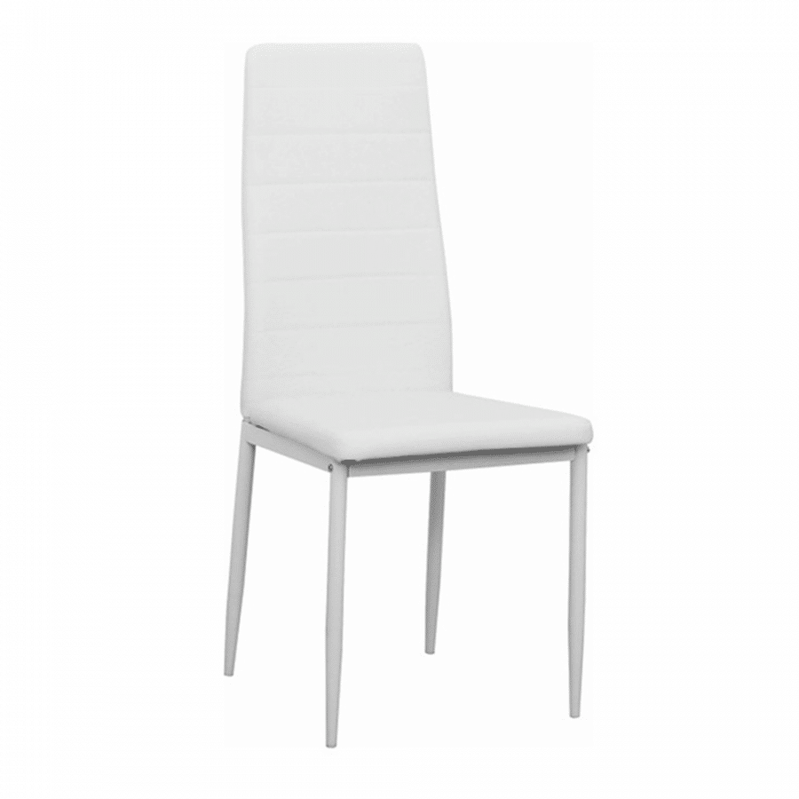 Levně ATAN Židle COLETA - bílá ekokůže /bílý kov - II.jakost