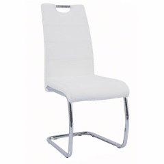 Jídelní židle ABIRA NEW - bílá ekokůže / chrom č.1
