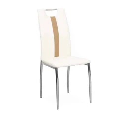 Židle SIGNA - bílá / béžová ekokůže