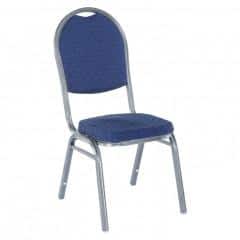 Židle JEFF - látka tmavě modrá/šedý rám