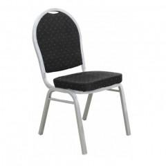 Jídelní židle JEFF 2 NEW - látka černá / rám šedý č.1