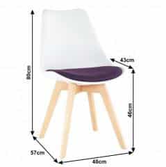 Židle DAMARA - bílá / fialová č.4
