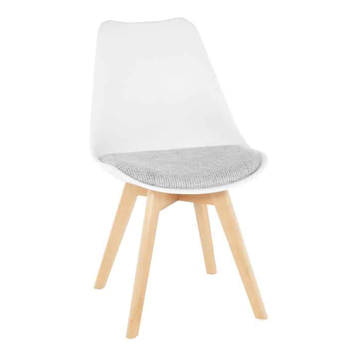 Tempo Kondela Jídelní židle DAMARA - bílá / světle šedá + kupón KONDELA10 na okamžitou slevu 3% (kupón uplatníte v košíku)