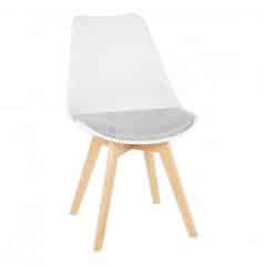 Jídelní židle DAMARA - bílá / světle šedá č.1