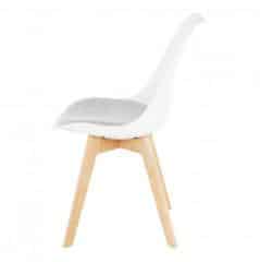 Jídelní židle DAMARA - bílá / světle šedá č.2