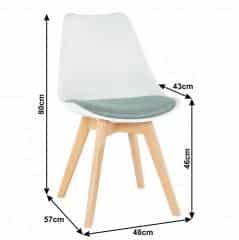Jídelní židle DAMARA - bílá / zelená č.8