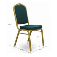 Židle ZINA NEW - látka zelená / matný zlatý rám č.8