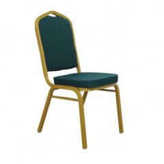 Židle ZINA NEW - látka zelená / matný zlatý rám č.1