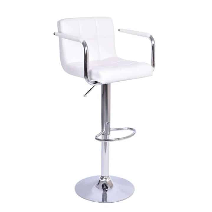 Levně Tempo Kondela Barová židle LEORA 2 NEW - bílá eko kůže/chrom + kupón KONDELA10 na okamžitou slevu 3% (kupón uplatníte v košíku)