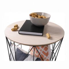 Příruční stolek, přírodní/černá, NANCER TYP 3