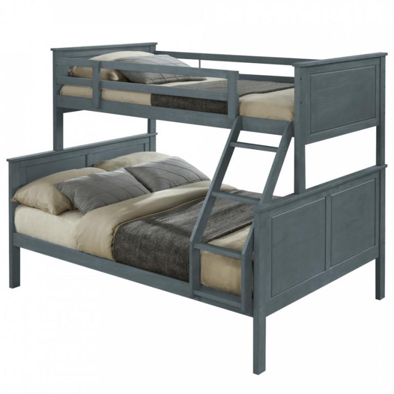 Patrová rozložitelná postel NEVIL - šedá