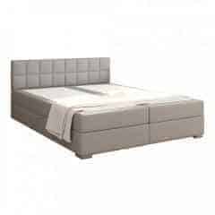 Boxpringová postel FERATA KOMFORT 160x200 - světle šedá