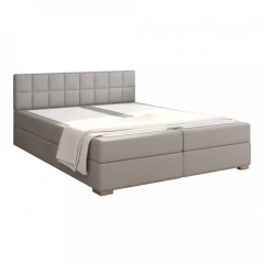 Boxpringová postel 160x200, světle šedá, FERATA KOMFORT