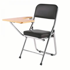 Židle s deskou na psaní, černá/přírodní, TEKER