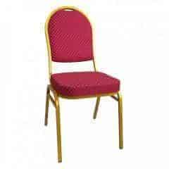 Židle JEFF 3 NEW - červená/zlatý nátěr
