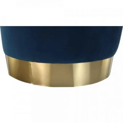 Taburet, modrá Velvet látka/gold chrom-zlatá, ALAZ