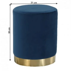 Taburet, modrá Velvet látka/gold chrom-zlatá, ALAZ