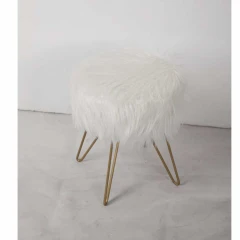 Taburet, bílá / zlatý nátěr, Jamin