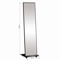 Zrcadlo na kolečkách, černá, NEPTUN