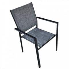 Zahradní stohovatelná židle TELMA - šedá / černá