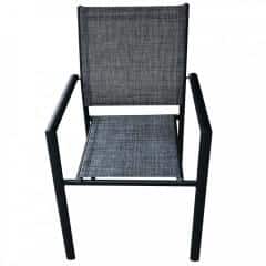 Zahradní stohovatelná židle, šedá / černá, TELMA