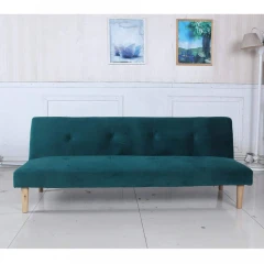 Pohovka rozkládací, smaragdová Velvet látka / dub, ALIDA