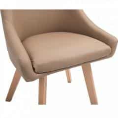 Židle TEZA, béžová ekokůže / dřevěné bukové nohy