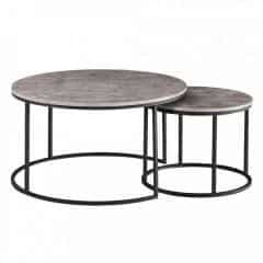 Set dvou konferenčních stolků IKLIN - beton/černá