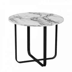 Konferenční stolek SALINO - bílý mramor/černý kov