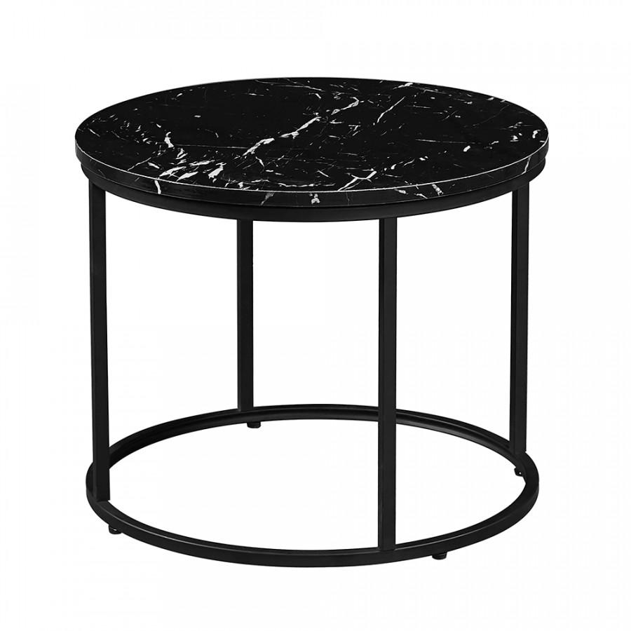 Tempo Kondela Konferenční stolek GAGIN - černý mramor/černý kov + kupón KONDELA10 na okamžitou slevu 3% (kupón uplatníte v košíku)