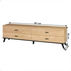 RTV stolek, dub lefkas/černá, SIRAN TYP 6 RTV stolek, dub lefkas/černá, SIRAN TYP 6